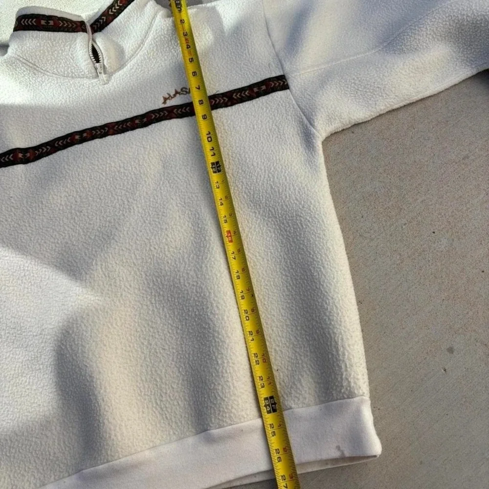 Vintage‎ Alaska Quarter Zip Arctic Adventure Aztec White Fleece